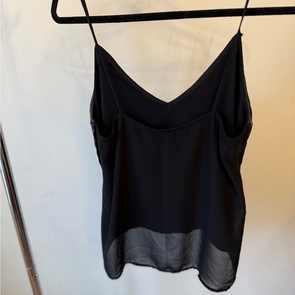 Black Satin Spaghetti Strap Camisole Top - Picture 5 of 6